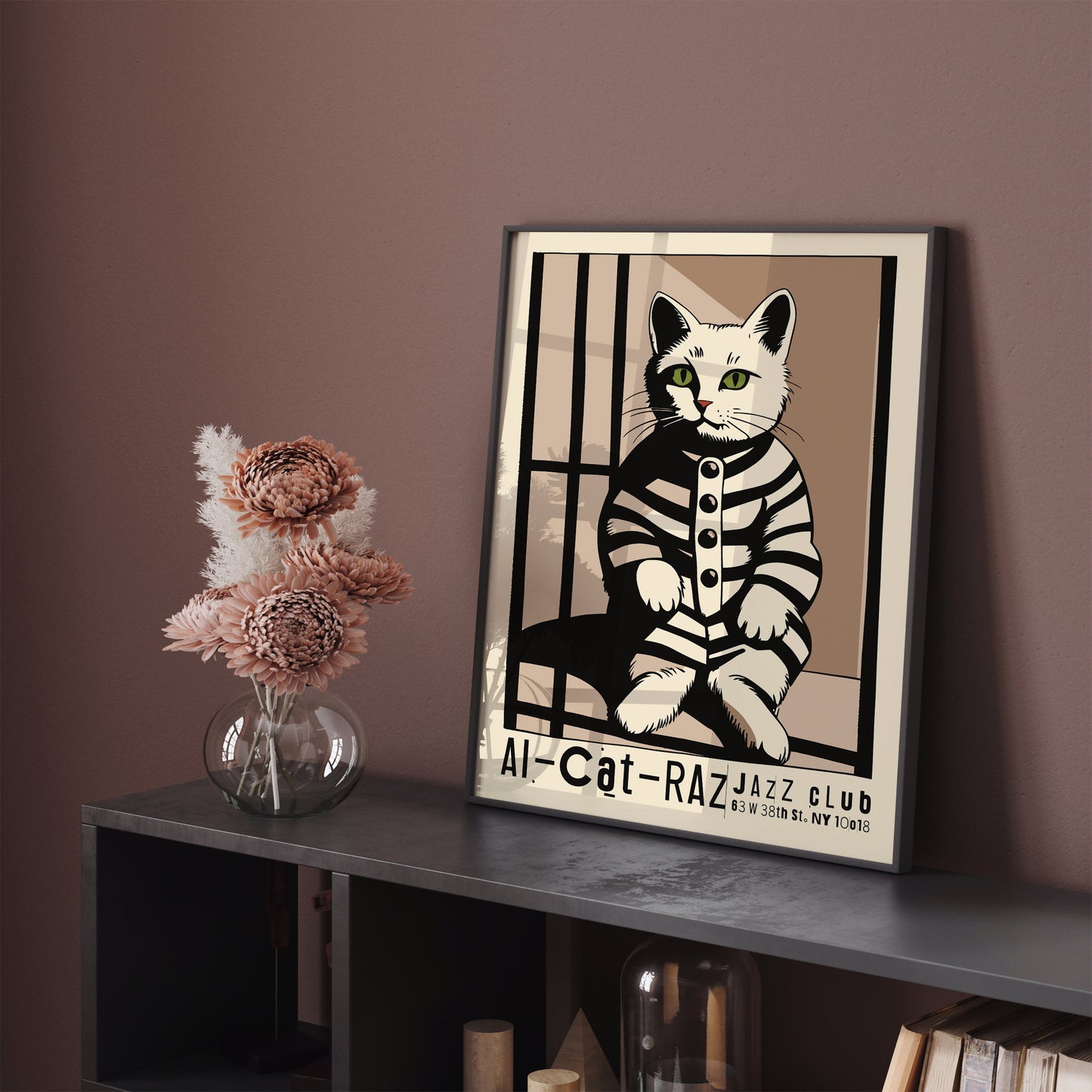 Al-Cat-Raz Jazz Club Cat Prisoner Poster