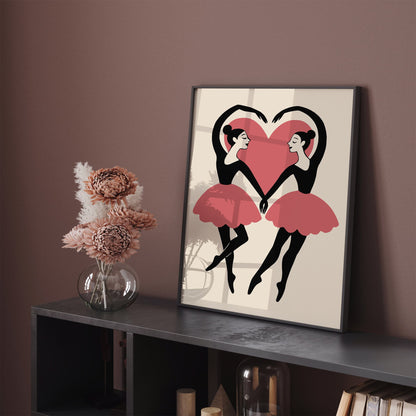 Cute Two Ballerinas Dancer Poster