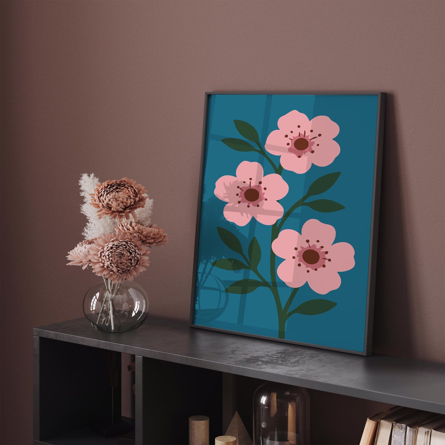 Cherry Blossom Floral Art Print - Eclectic Flowers Poster 2026