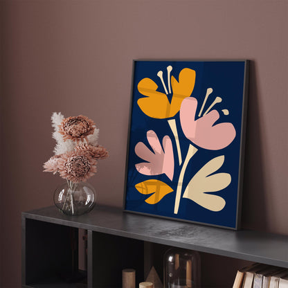 Abstract Cut Out Flowers Art Poster