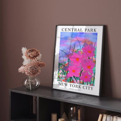 Central Park, New York City Floral Poster