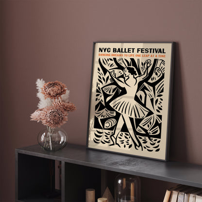 NYC Ballet Festival Vintage Print