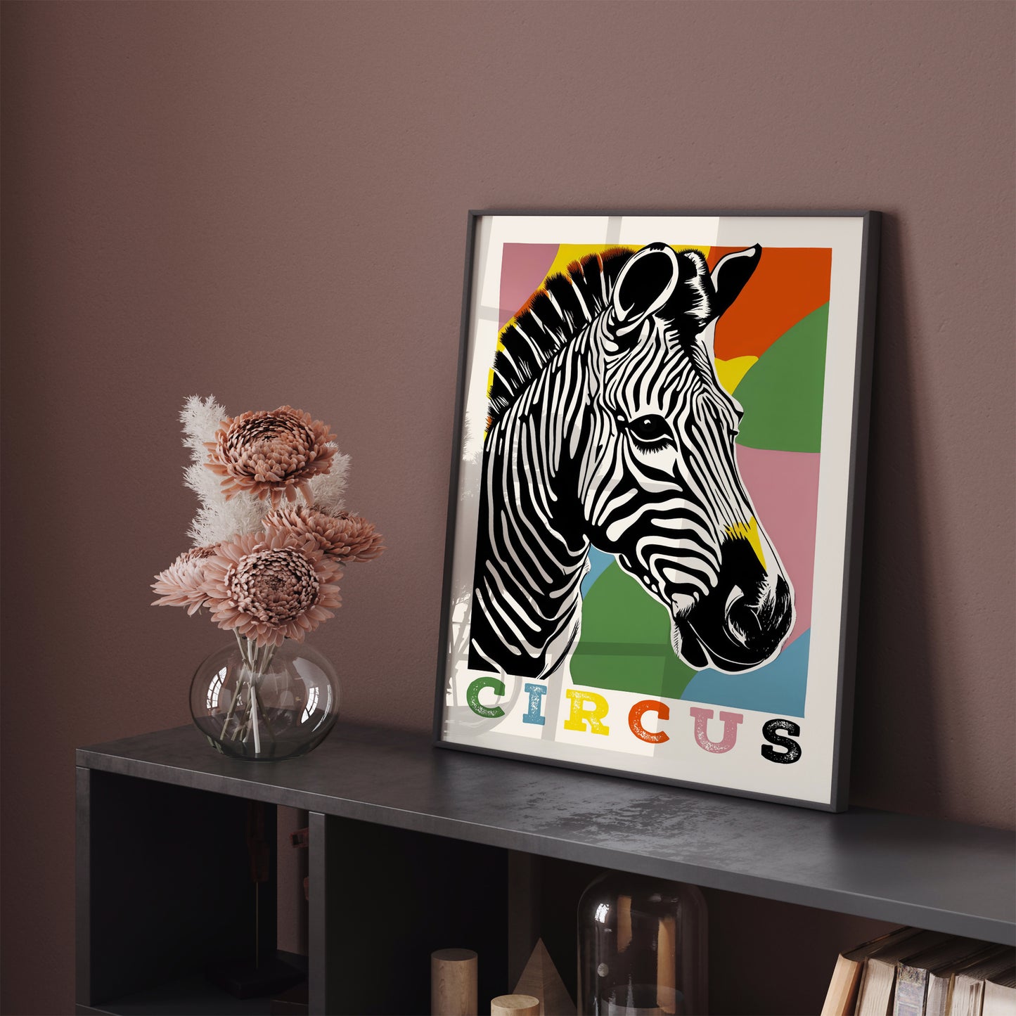 Retro Circus Zebra Colorful Poster