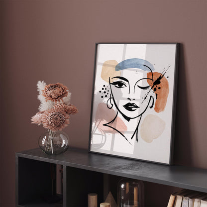 Woman Face Sketch Art Poster