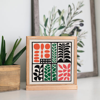 Retro Cutouts Square Nature Print