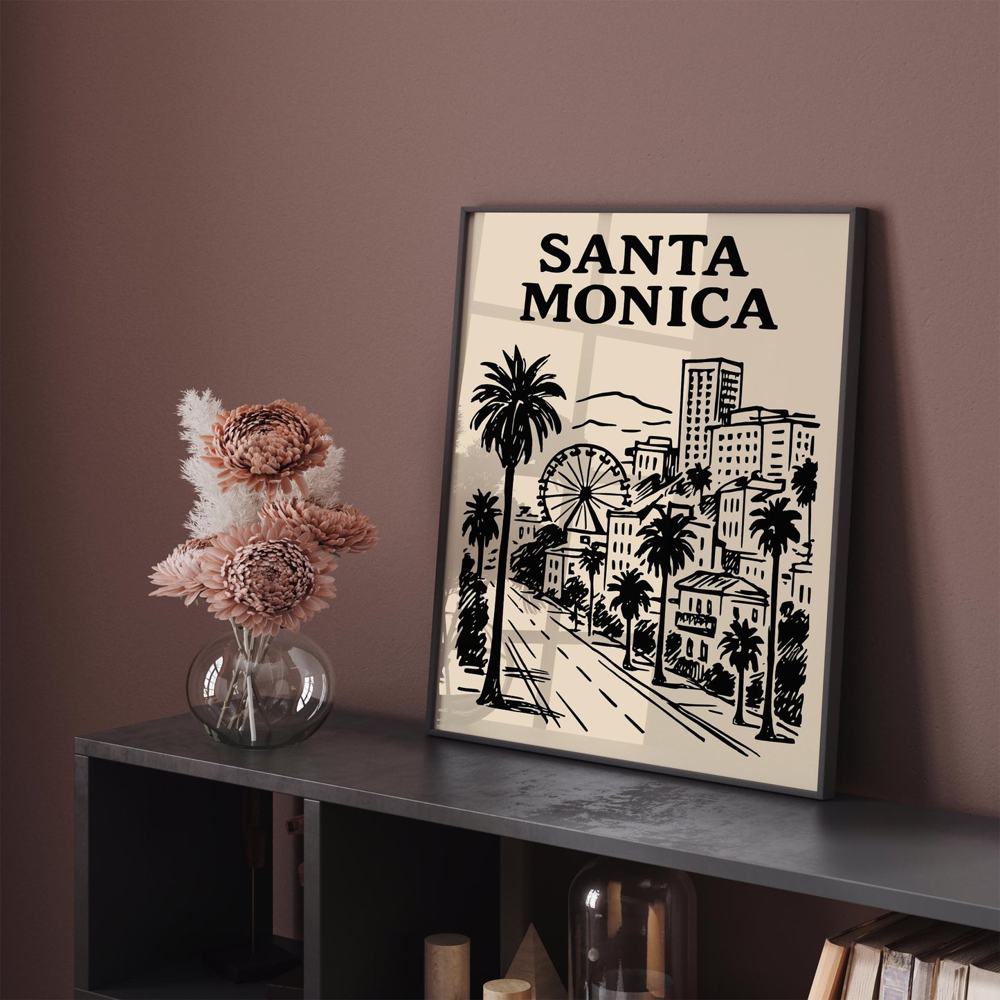 Santa Monica Cityscape Poster