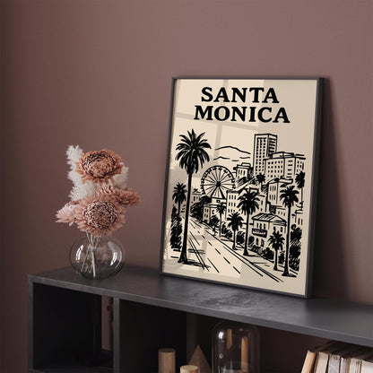 Santa Monica Cityscape Poster