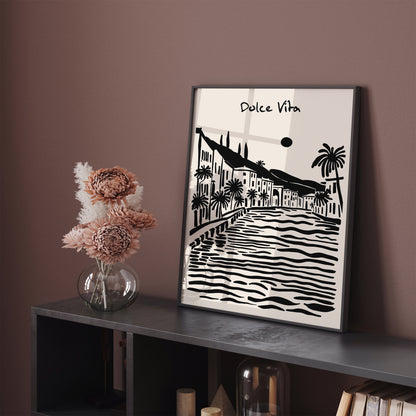 Dolce Vita Black Ink Summer Art Print