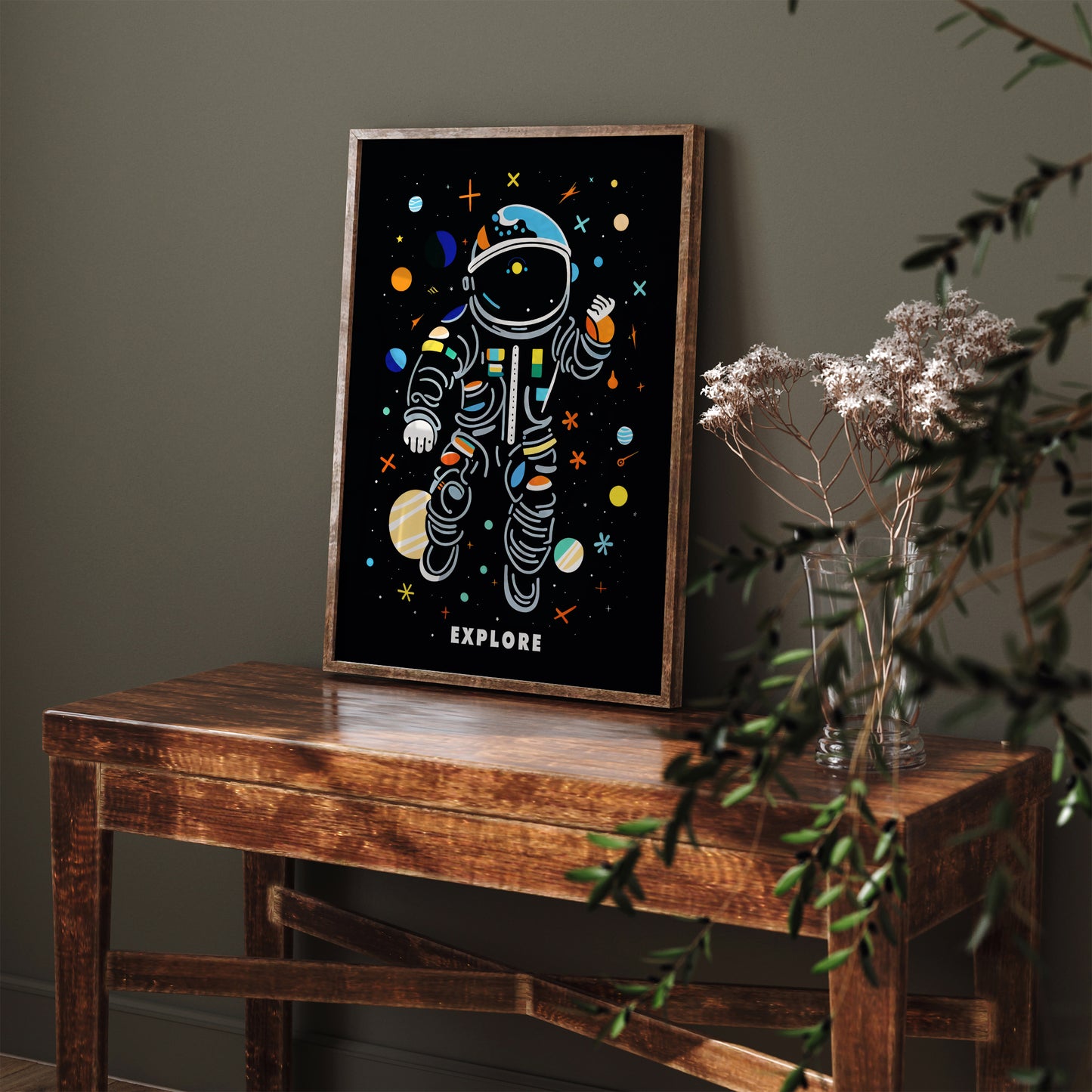 Explore - Colorful Space Wall Art