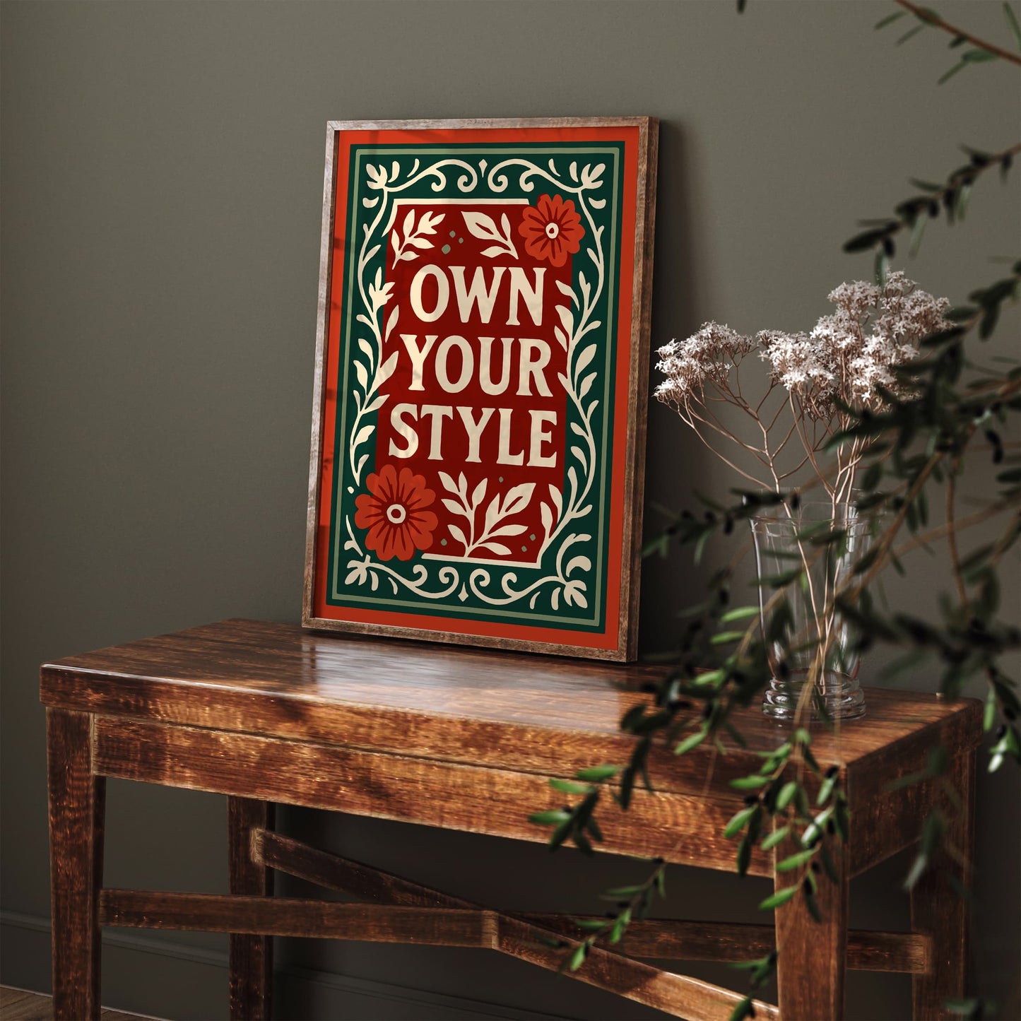 Own Your Style Quote Poster,  Fashion Room Decor