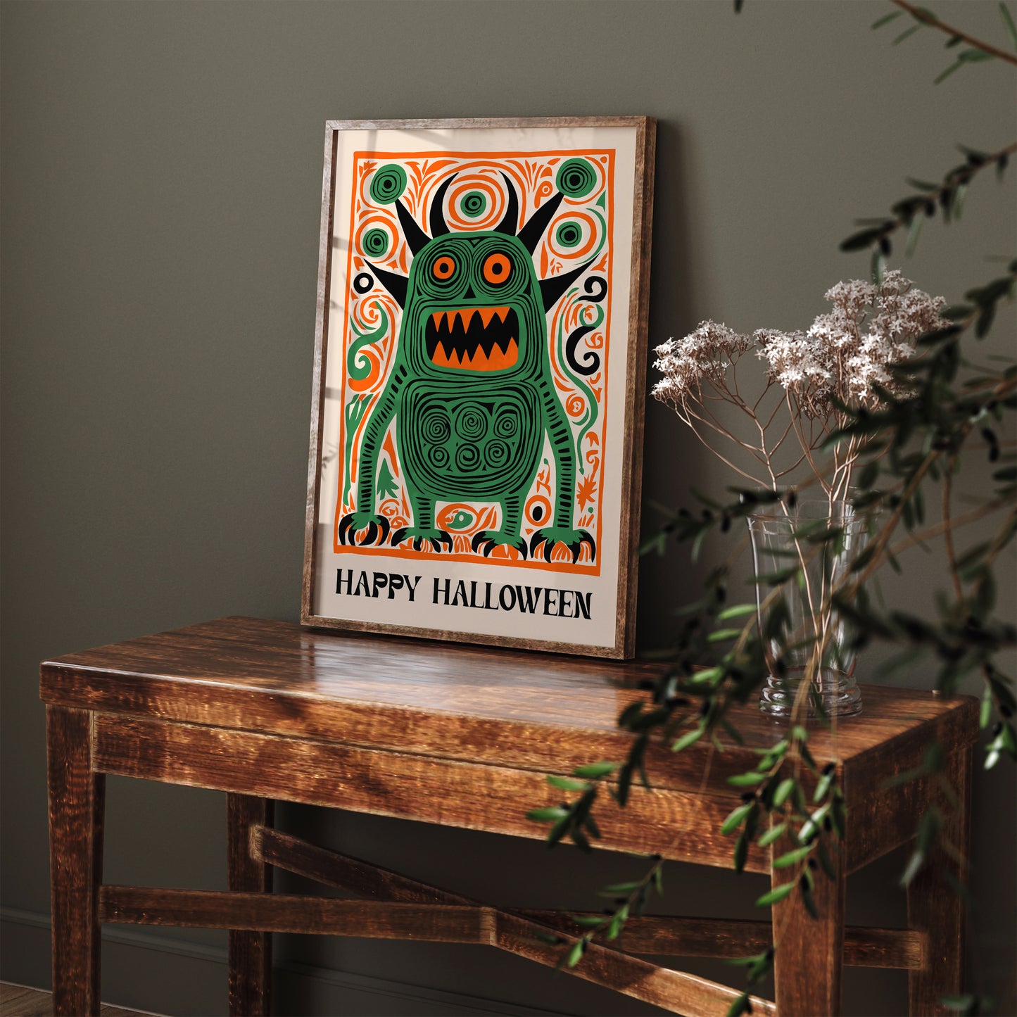 Happy Crazy Halloween 2024 Home Decor Art Print