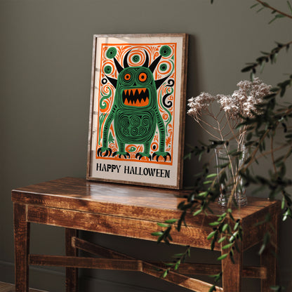 Happy Crazy Halloween 2024 Home Decor Art Print