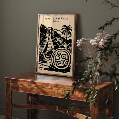 National Park of Palenque Mexico Travel Poster
