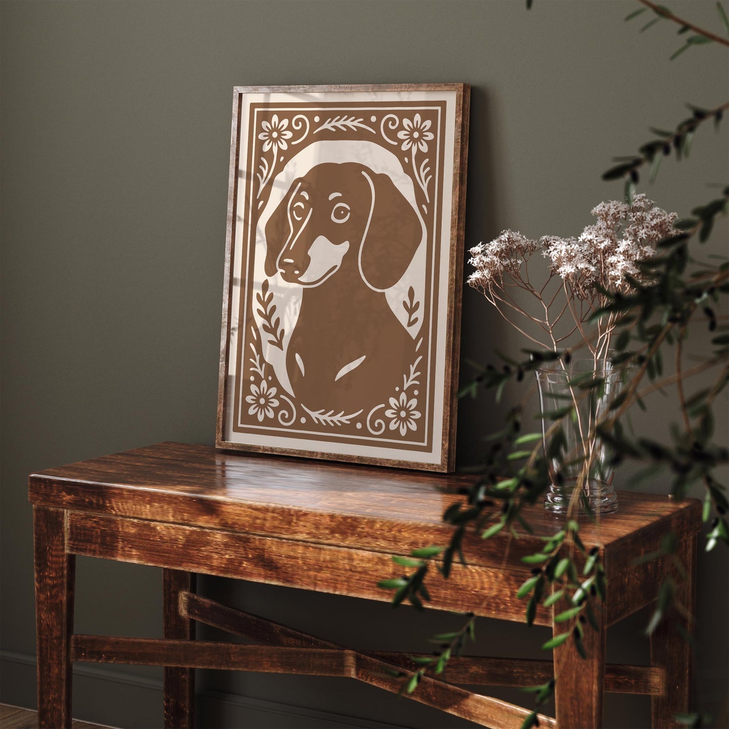 Dachshund Dog Elegant Portrait Poster