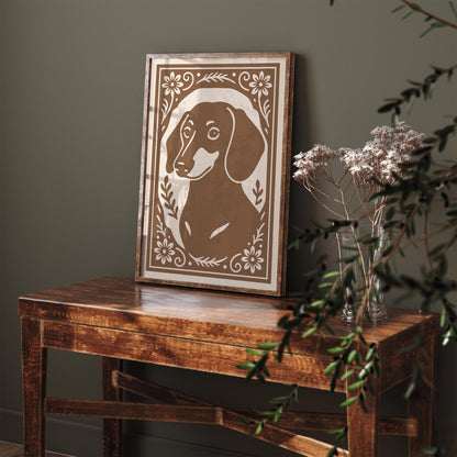 Dachshund Dog Elegant Portrait Poster