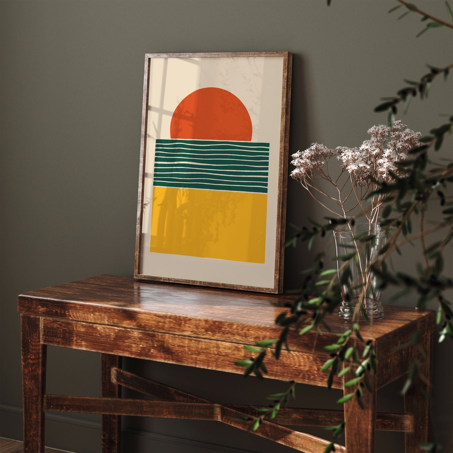 Mid Century Minimalist Sunset Poster