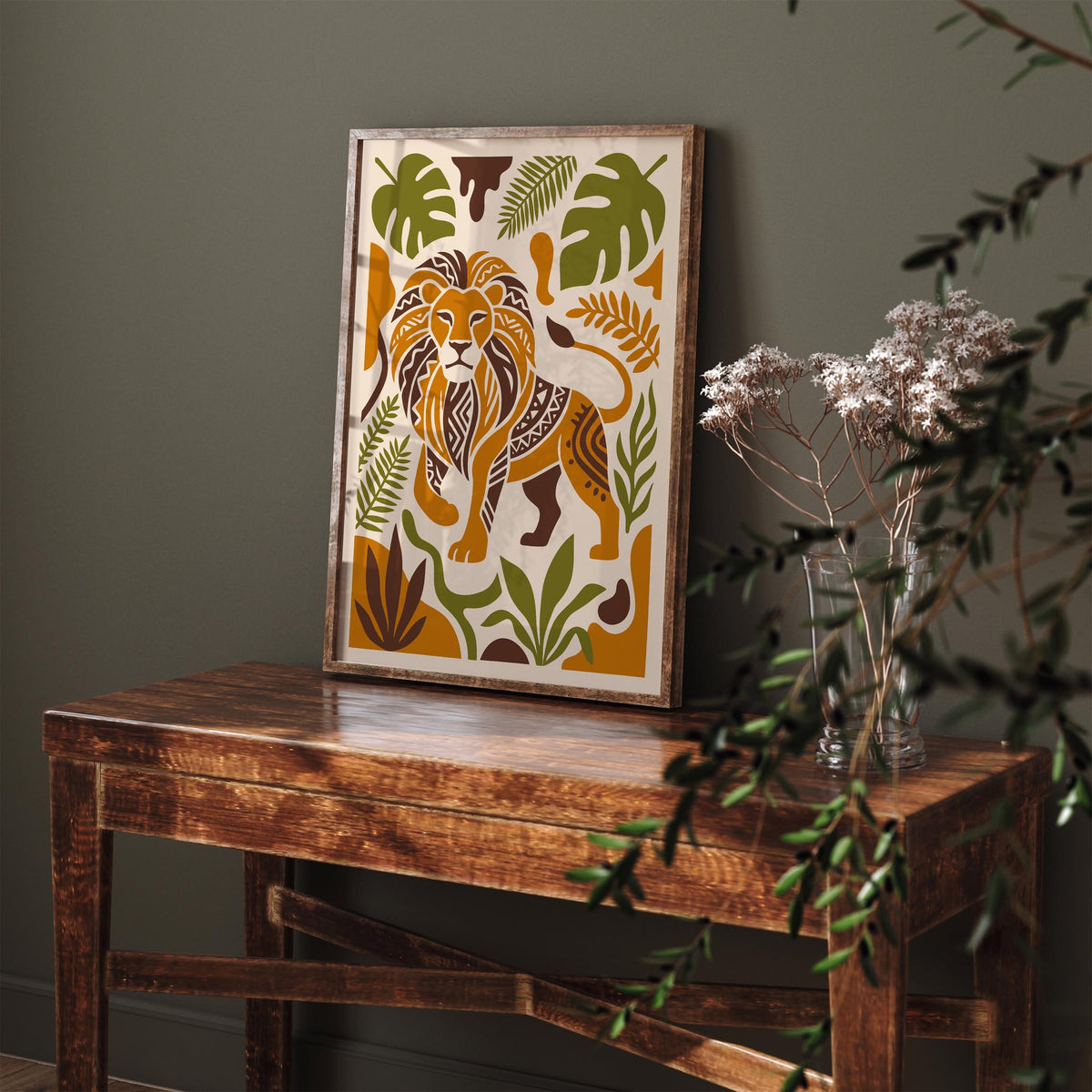 Lion King of the Jungle Art Poster