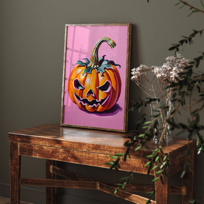 Jack-o'-lantern Pink Art Print 2024