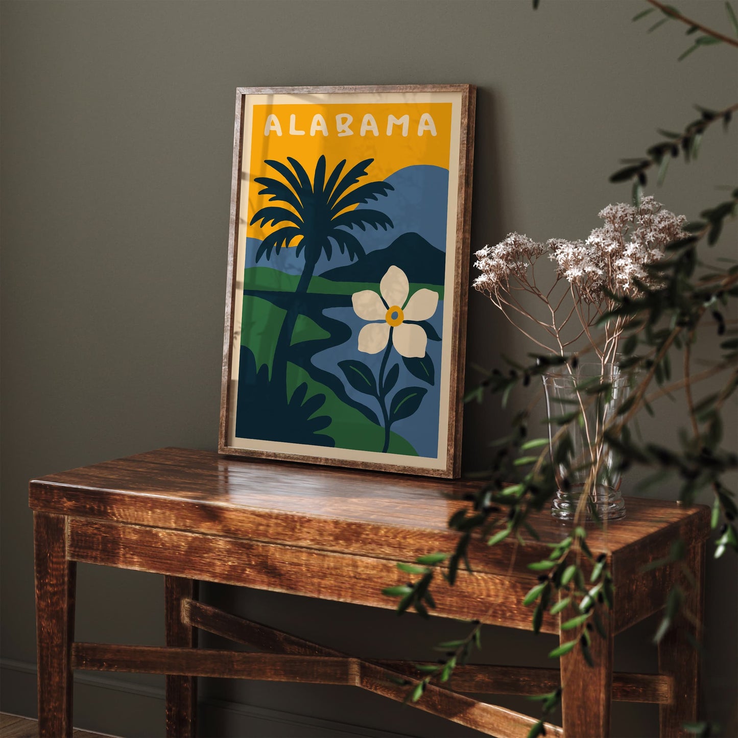 Alabama Retro Travel Poster