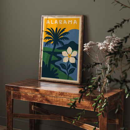 Alabama Retro Travel Poster