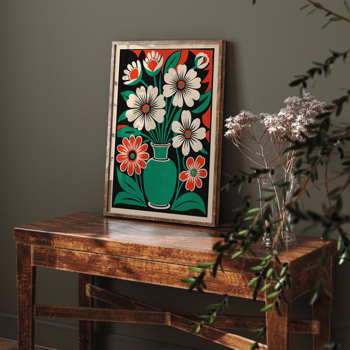 Retro Bouquet of Flowers Poster