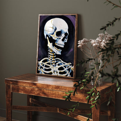 Skeleton Halloween Home Decor Print