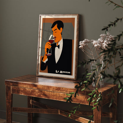 Le Monsieur French Wine Poster