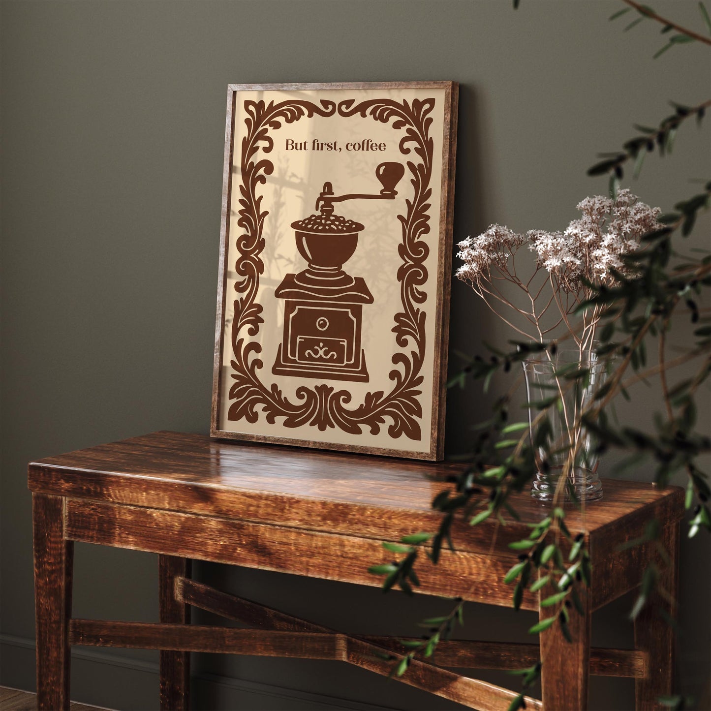 But First Coffee Poster - Vintage Kitchen Wall Art