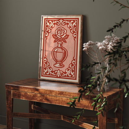 Bottle of Perfume Poster - Rococo Rose Art Print