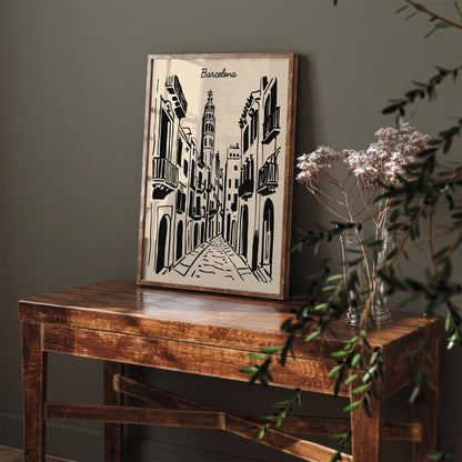 Barcelona Cityscape Poster