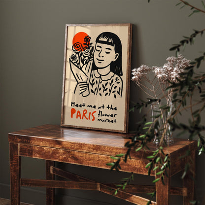 Meet me at the Paris Flower Market Poster