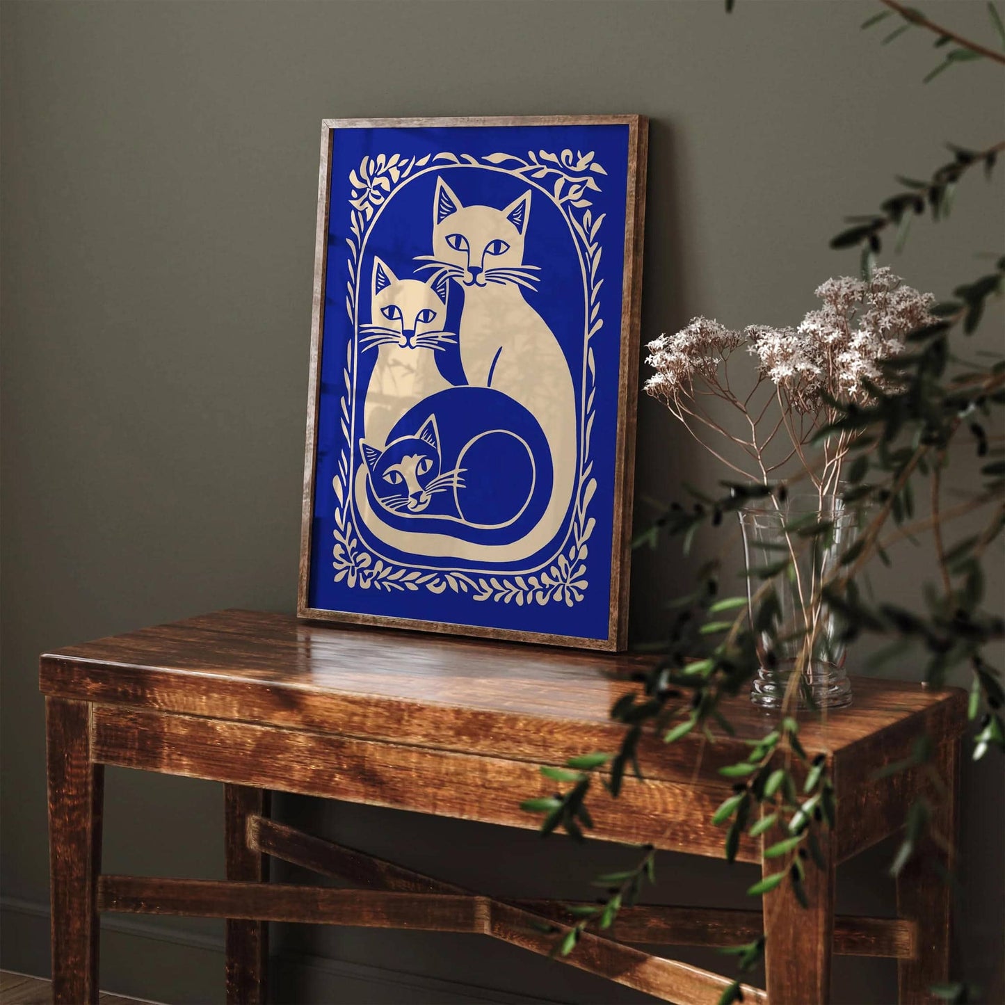 Cats Family Blue Poster