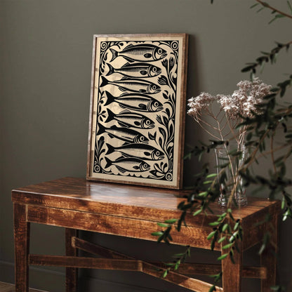 Black Sardines Rococo Poster