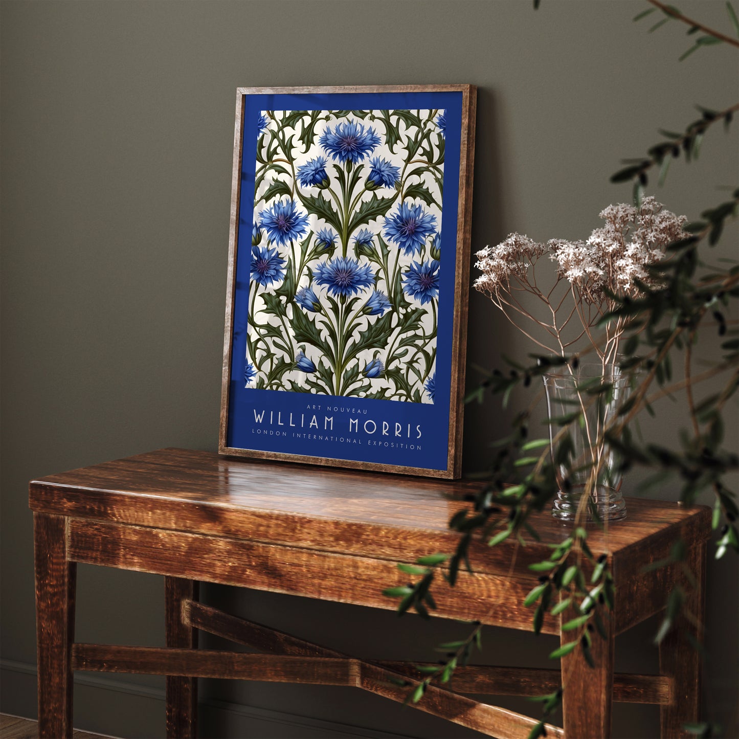 William Morris Blue London Exhibition Poster