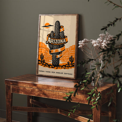 Arizona Saguaro Cactus Poster – Desert Wall Art