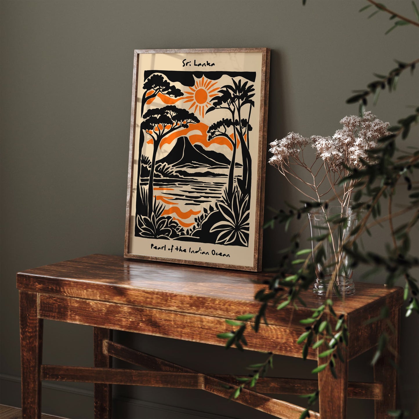 Sri Lanka Tropical Travel Poster