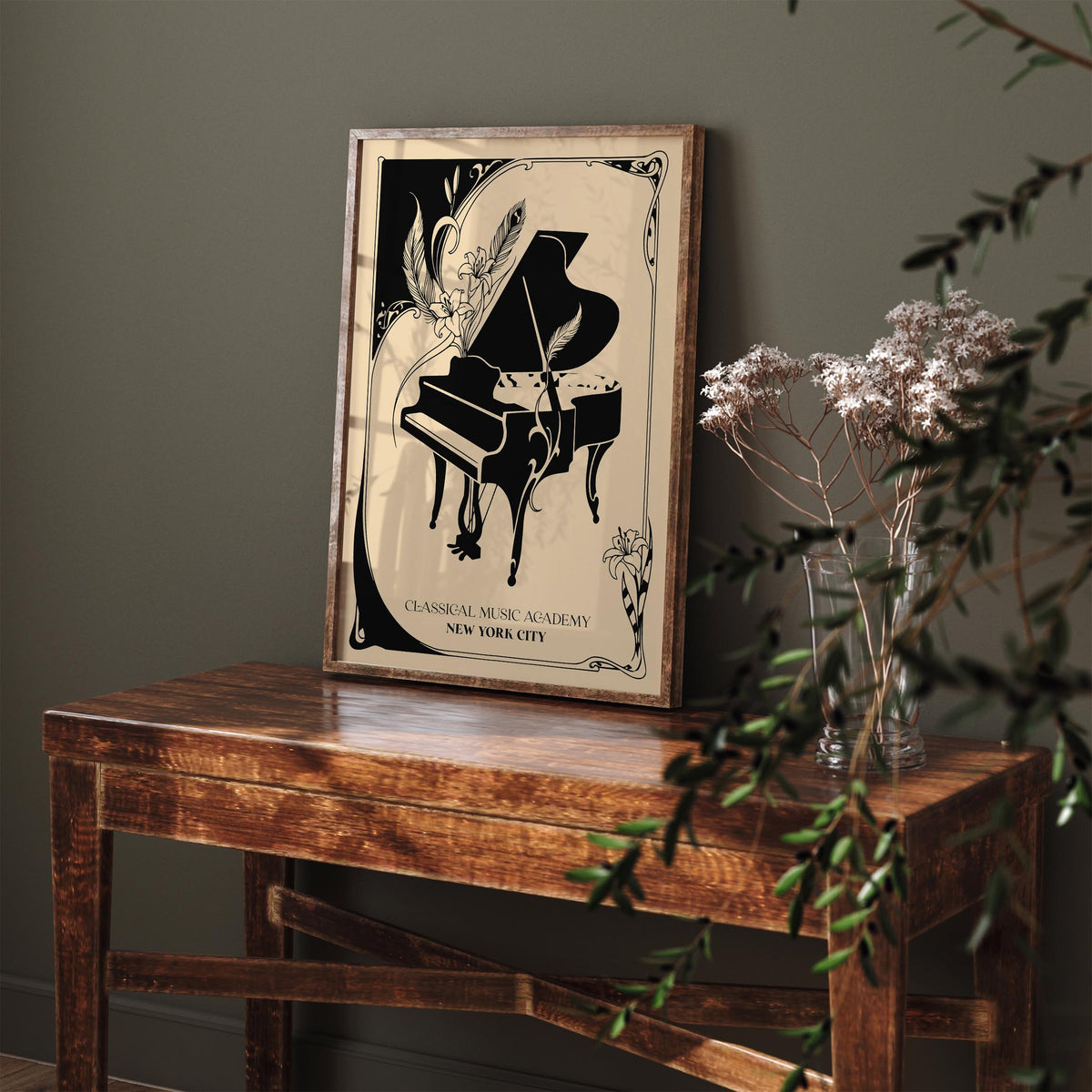 New York City Classical Music Academy Art Nouveau Poster