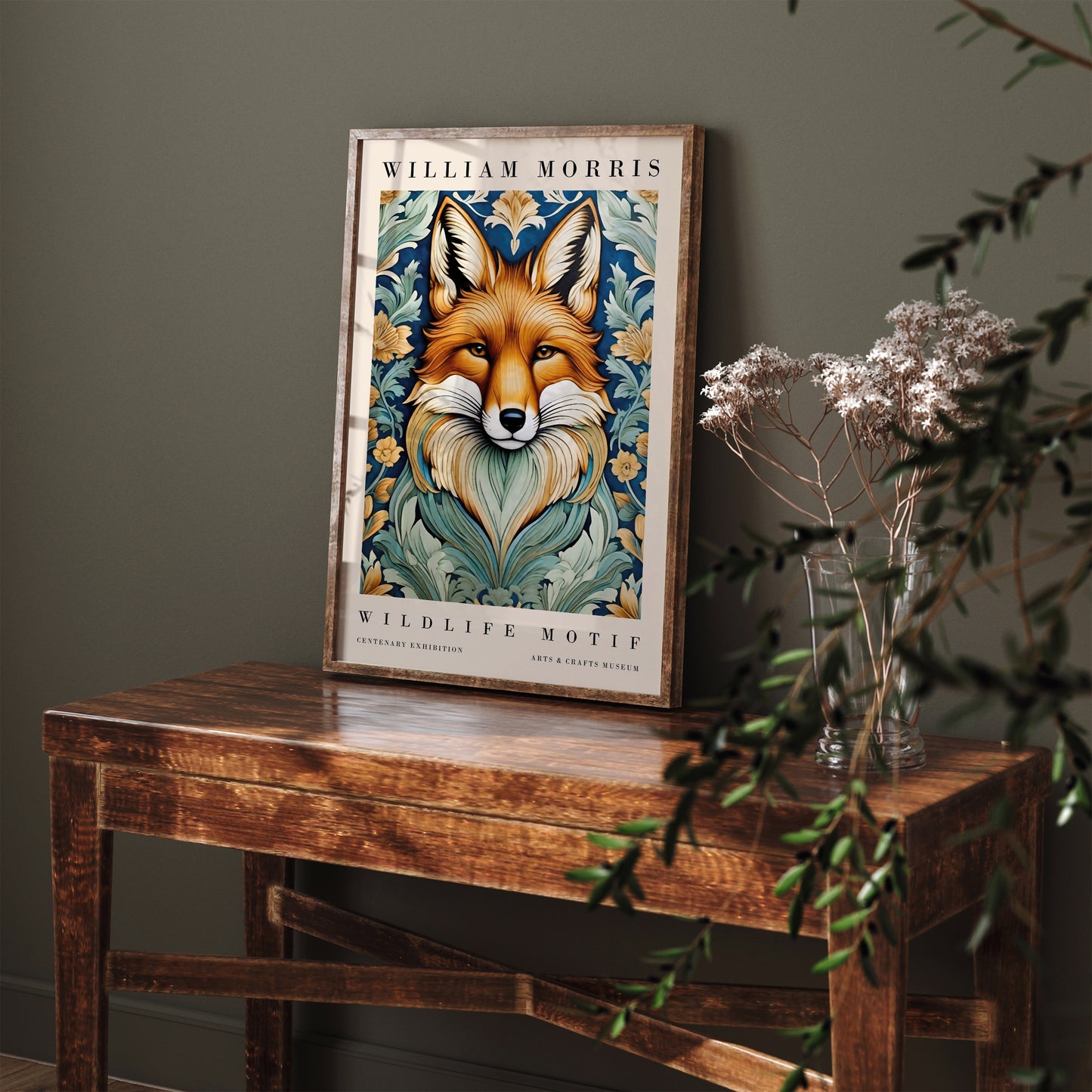 Wildlife Motif Fox Morris Poster