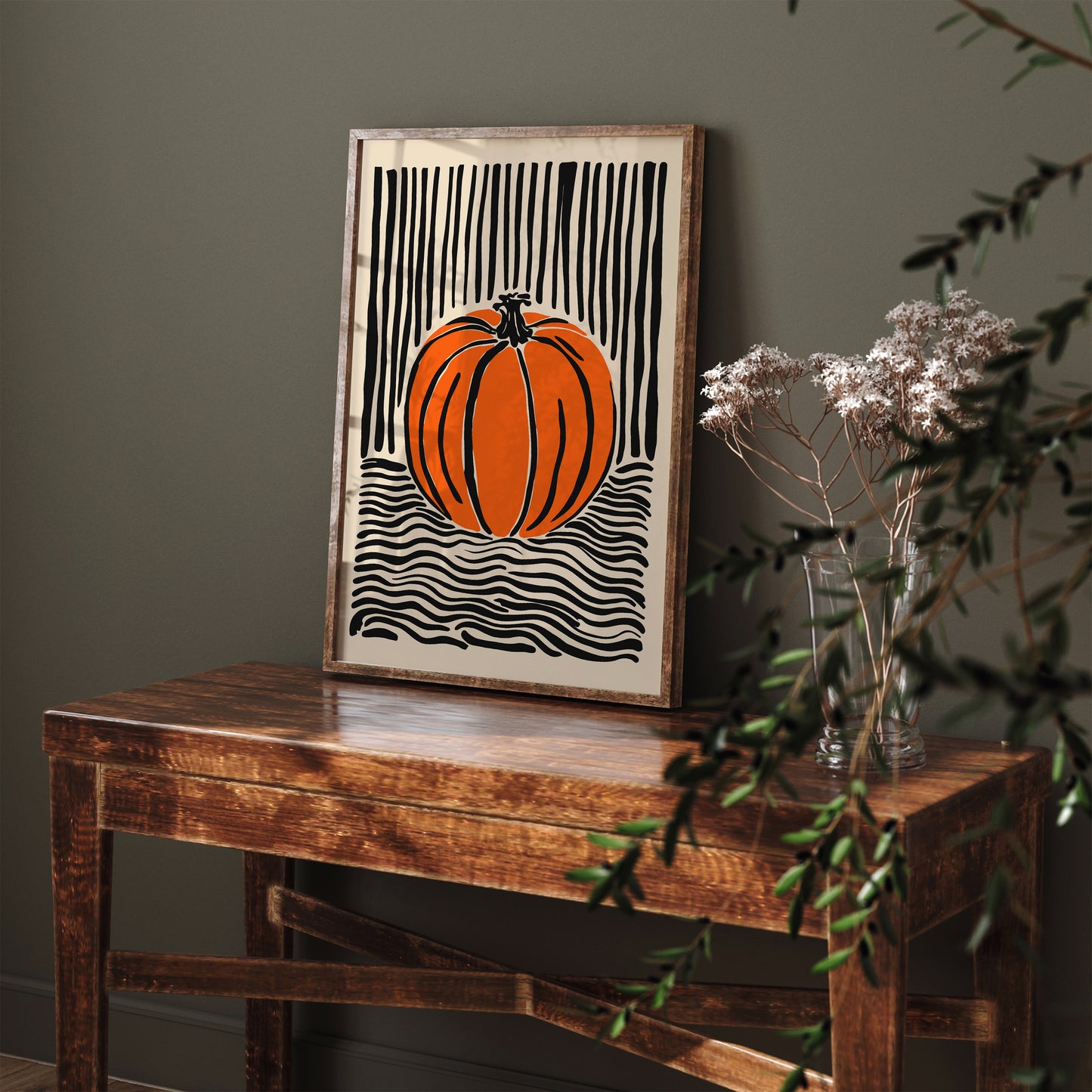 Fall Home Decor Pumpkin Art Print