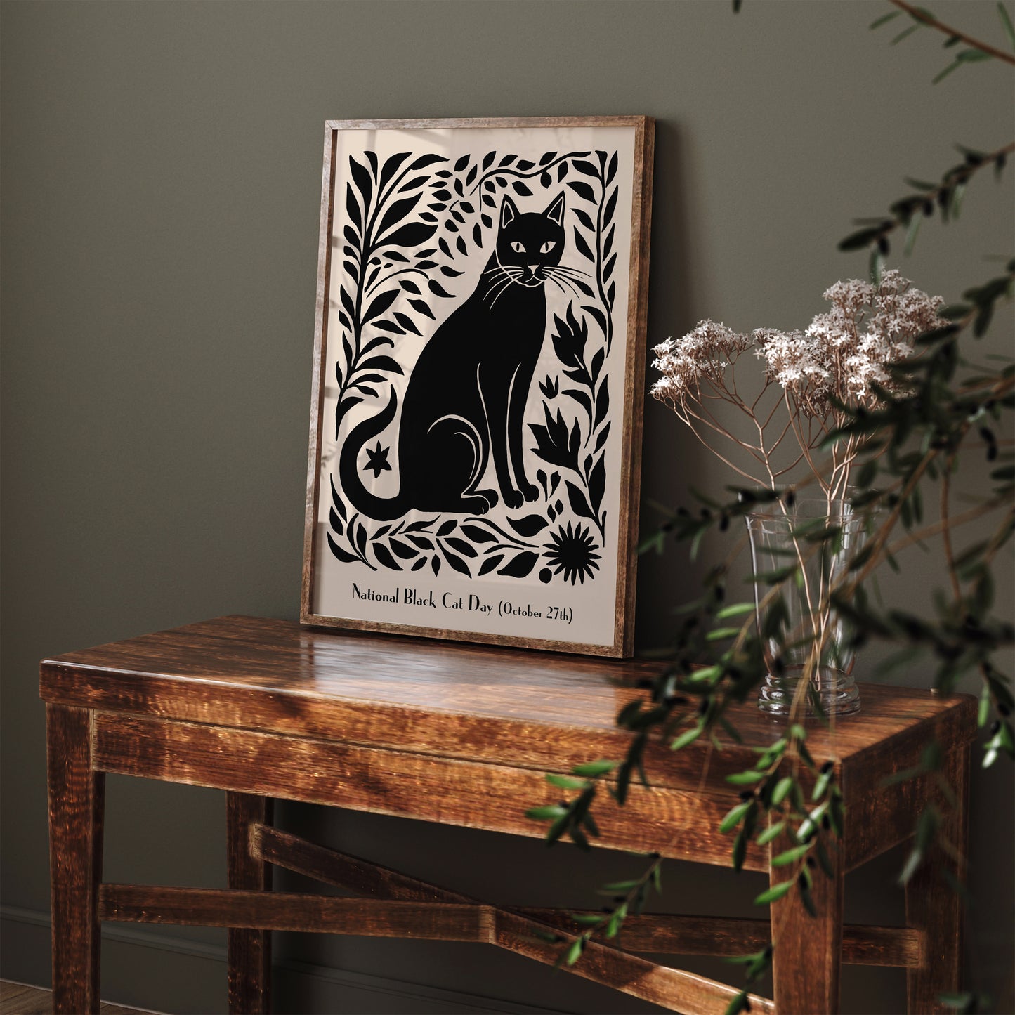 National Black Cat Day Art Print