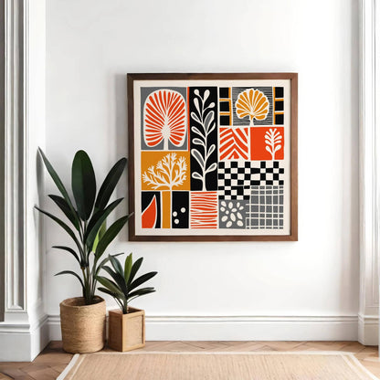 Abstract Retro Art Print – Square Wall Decor
