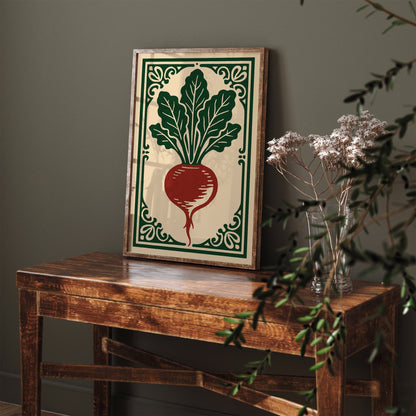 Beetroot Vegetable Poster - Rococo Style Wall Art