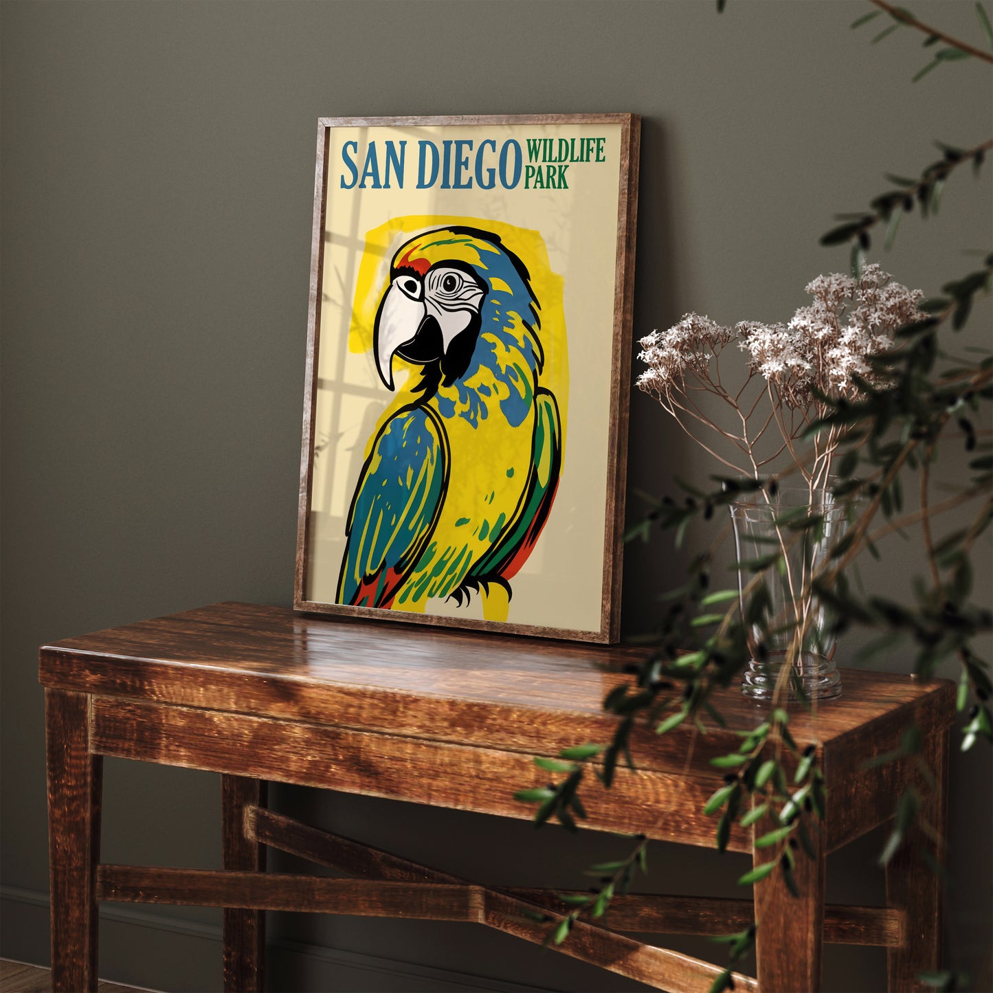 San Diego Wildlife Park Parrot Poster