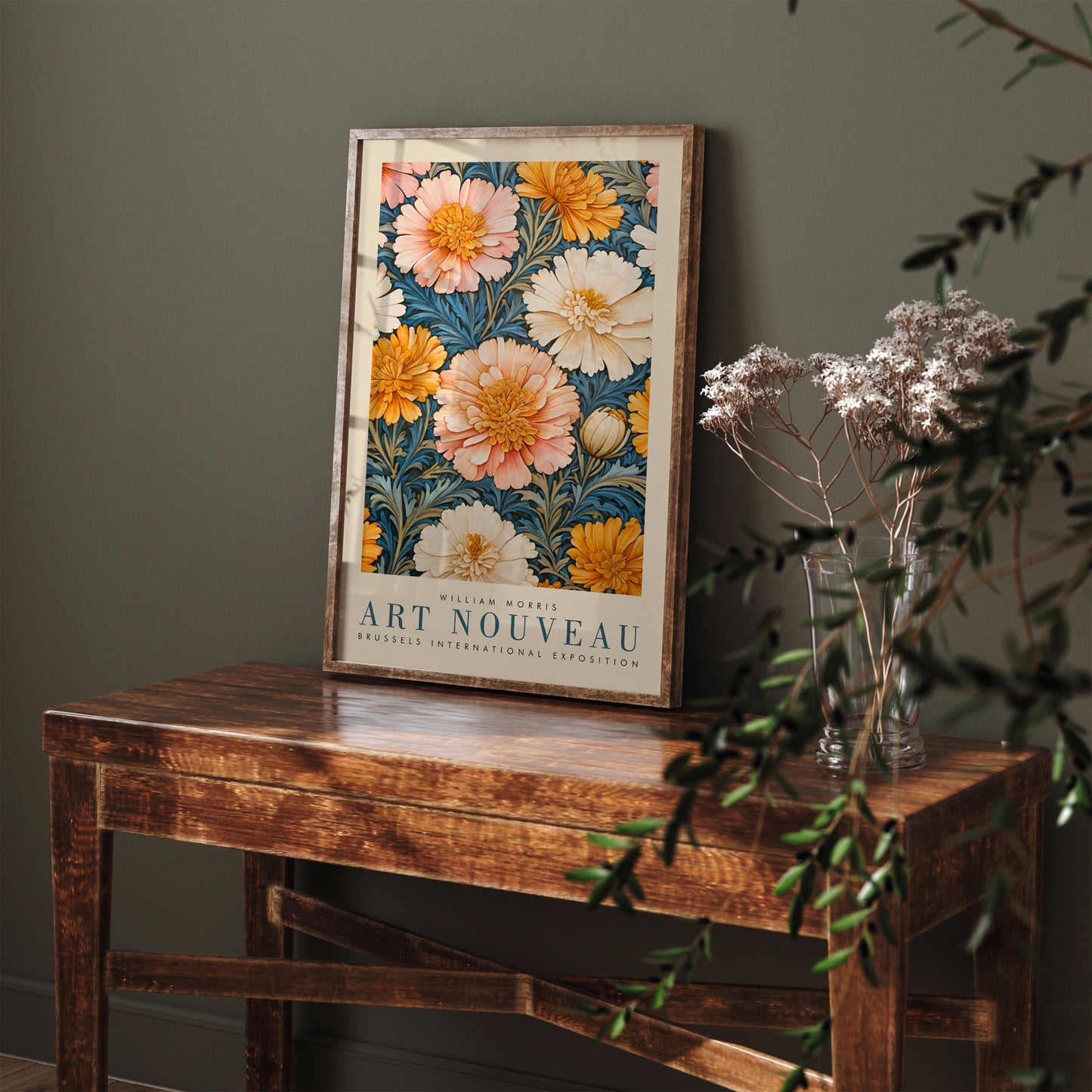 Art Noouveau Floral Vintage Poster