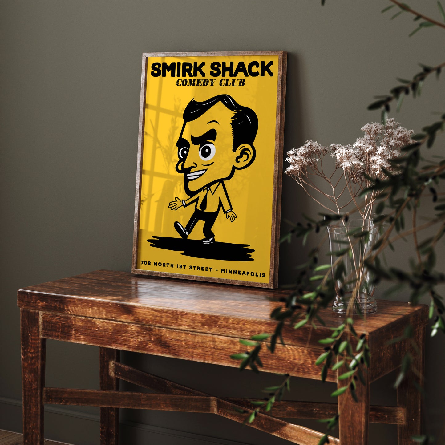 Comedy Club - Smirk Shack - Retro Advertising Poster