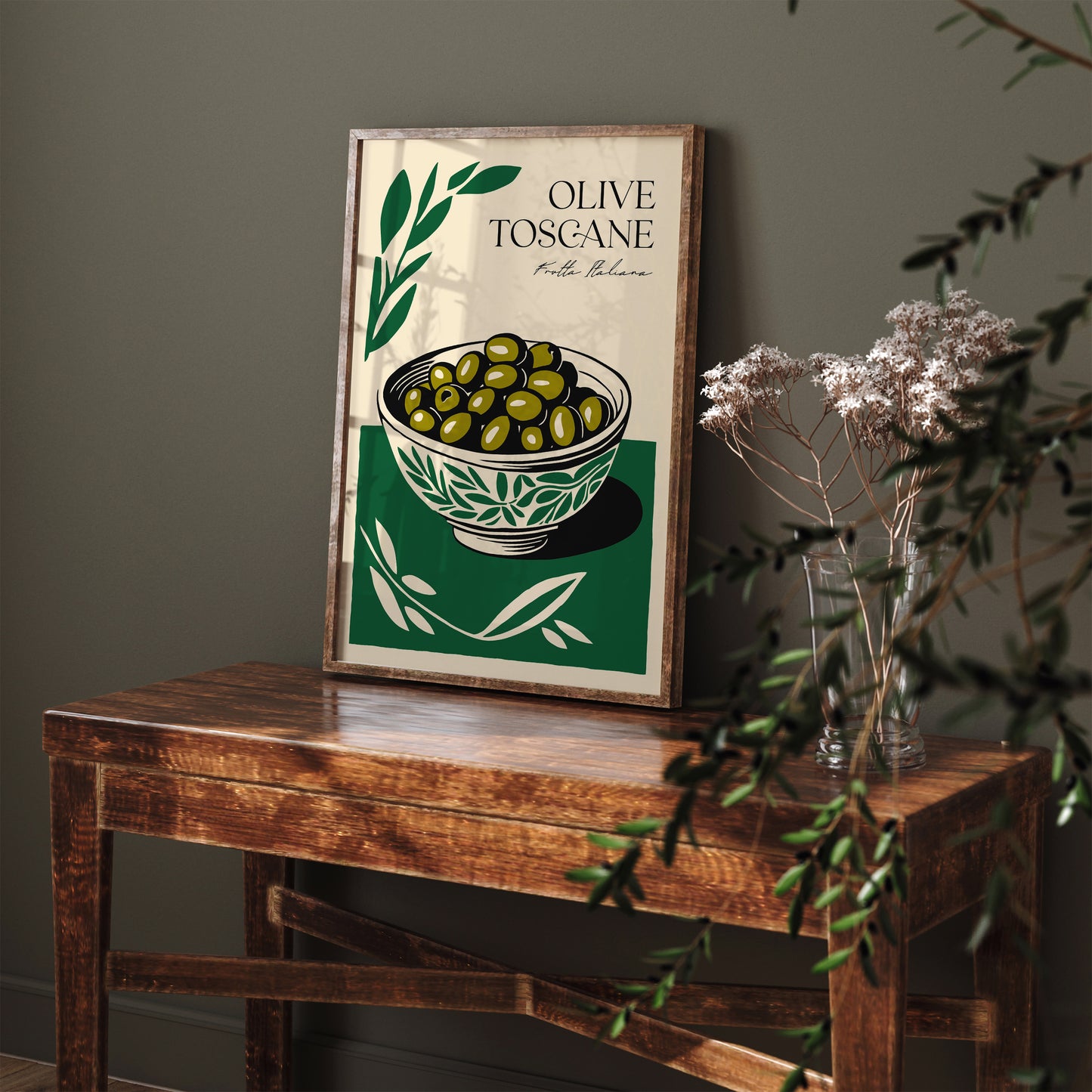 Frutta Italiana Olive Toscane Retro Poster