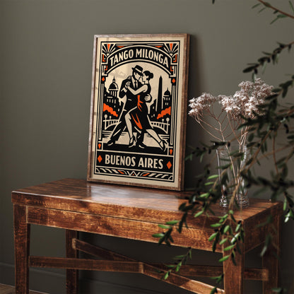 Buenos Aires Tango Milonga Vintage Art Poster