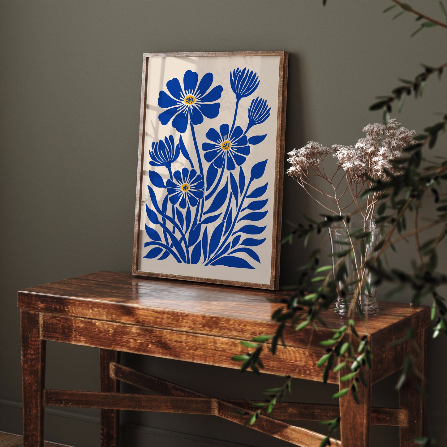 Blue Floral Kitchen Wall Decor