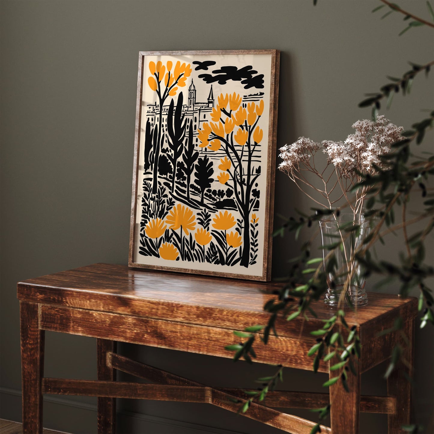 France Cityscape Yellow Poster