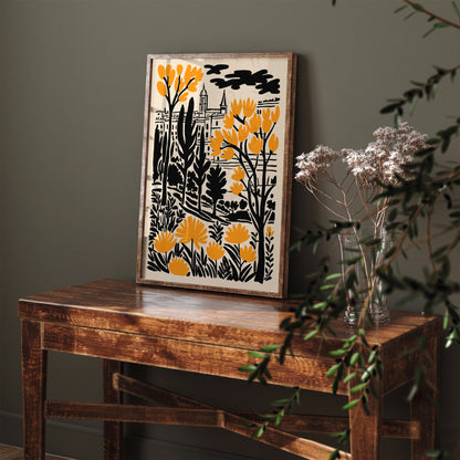 France Cityscape Yellow Poster